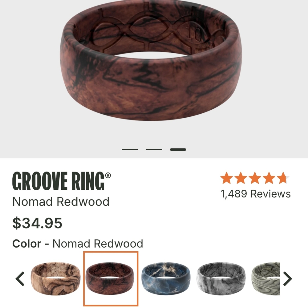 groove Nomad Redwood Silicone Ring